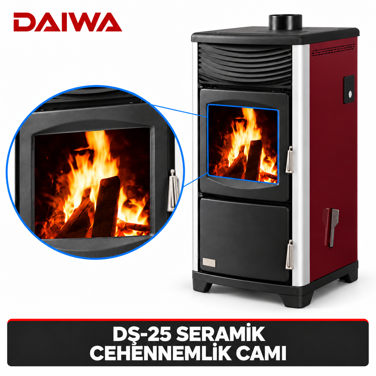 Daiwa DŞ-25 Seramik Cehennemlik Camı – ilgili camın büyütülmüş görünümü