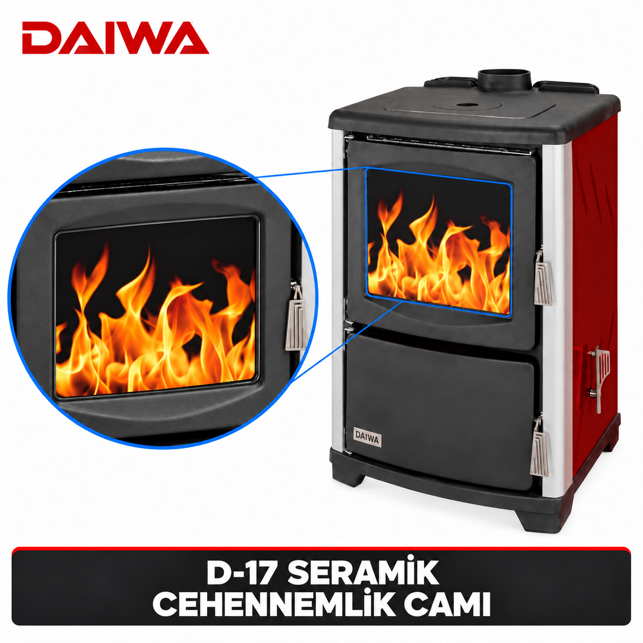 Daiwa D-17 Seramik Cehennemlik Camı – ilgili camın büyütülmüş görünümü