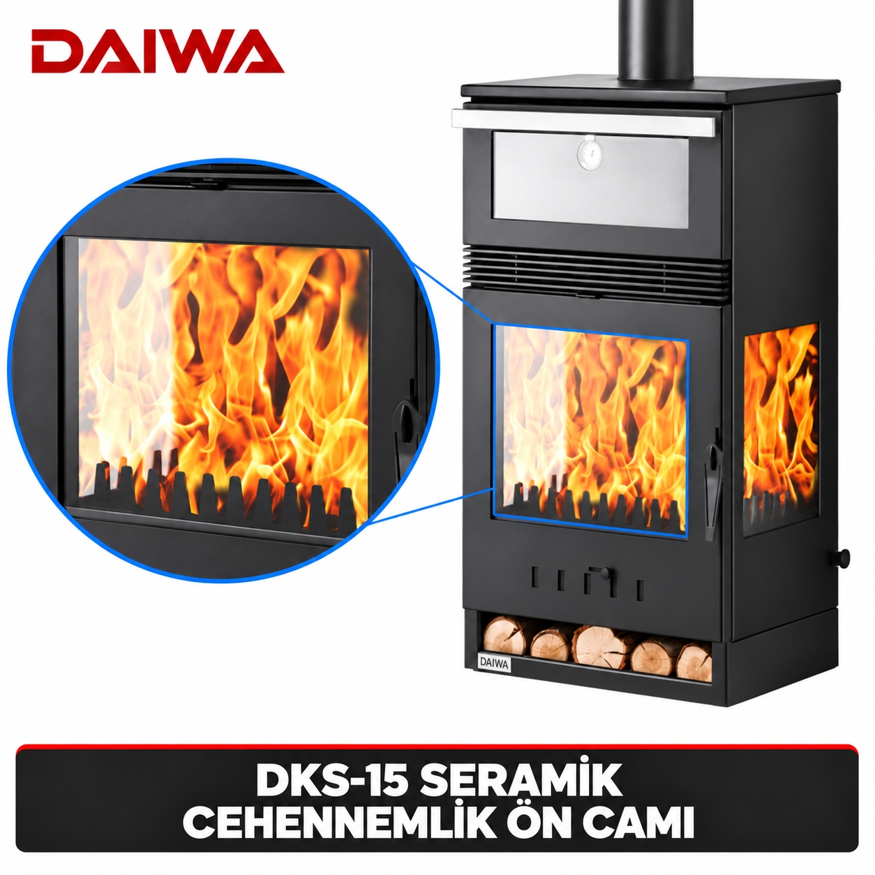 Daiwa DKS-15 Seramik Cehennemlik Ön Camı – ilgili camın büyütülmüş görünümü