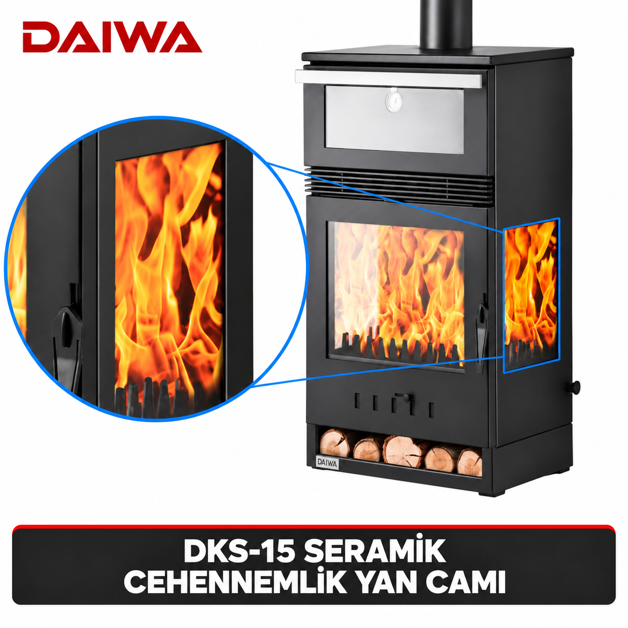 Daiwa DKS-15 Seramik Cehennemlik Yan Camı – ilgili camın büyütülmüş görünümü