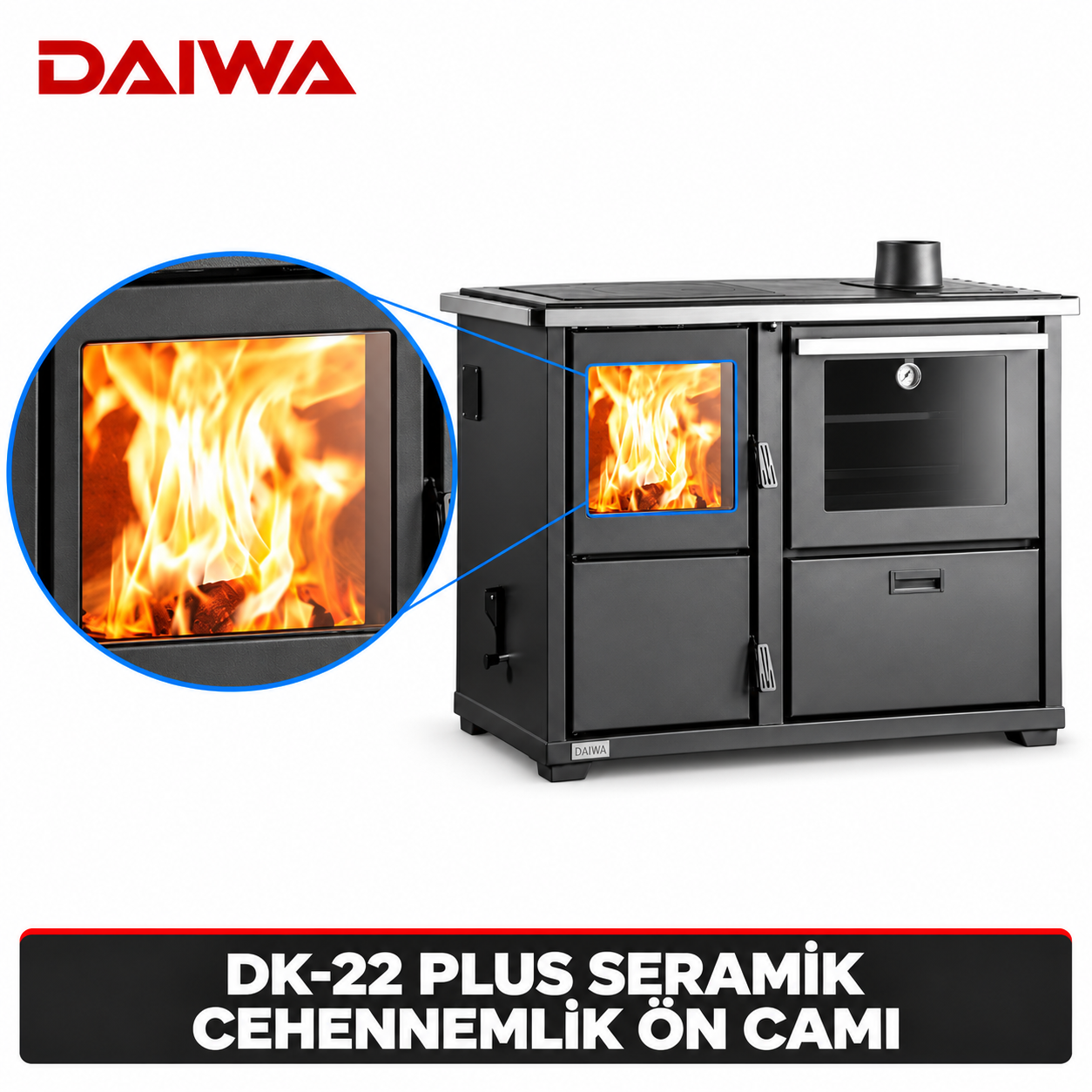 Daiwa DK-22 PLUS Seramik Cehennemlik Ön Camı – ilgili camın büyütülmüş görünümü
